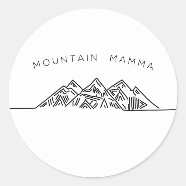 Mountain Mamma Runder Aufkleber (Vorderseite)