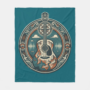 Mountain Melody Akustikgitarren-Crest-Fleece-Decke Fleecedecke
