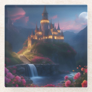 Mountain Midnight Castle Four Glasuntersetzer