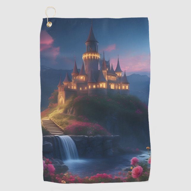Mountain Midnight Castle Four Golfhandtuch (Vorderseite)
