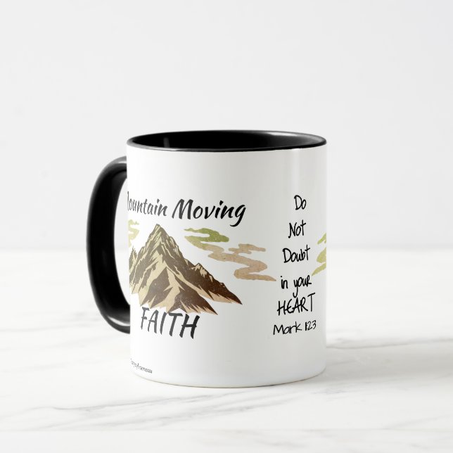 Mountain Moving Brown Bible Verse Personalisieren  Tasse (Vorderseite Links)