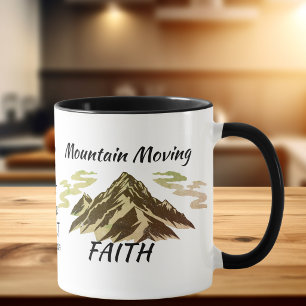 Mountain Moving Brown Bible Verse Personalisieren Tasse