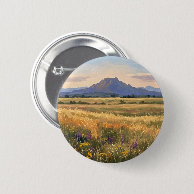 Mountain on the plain button (Vorne & Hinten)