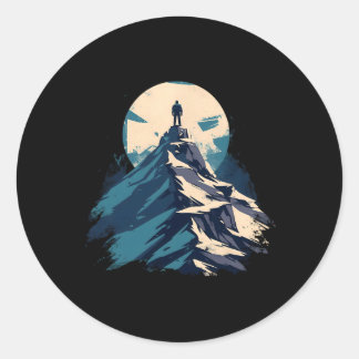 Mountain Peak Explorer Design - Climbing And Natur Runder Aufkleber