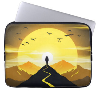 Mountain Peak Silhouette with a winding. Pedestal Laptopschutzhülle