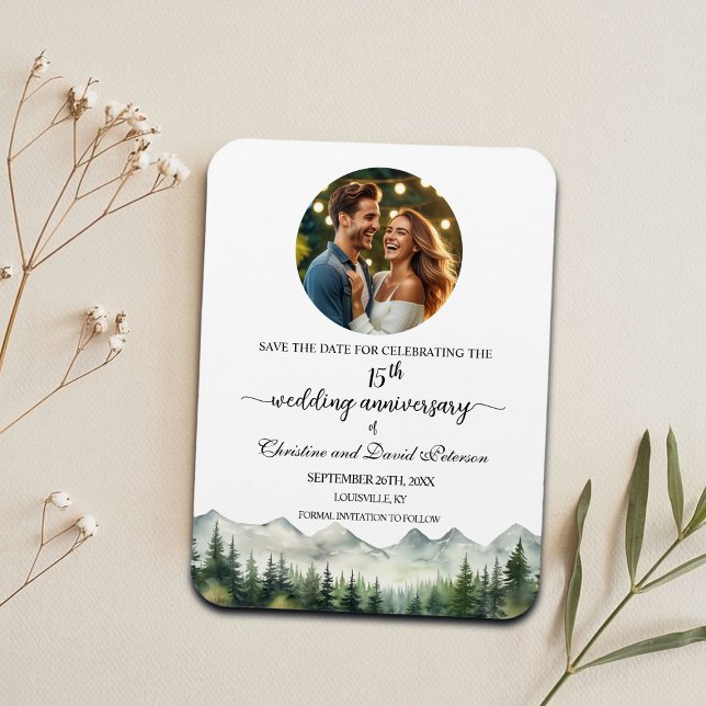 Mountain Pine 15 Hochzeitstag Save the Date Magnet (Von Creator hochgeladen)