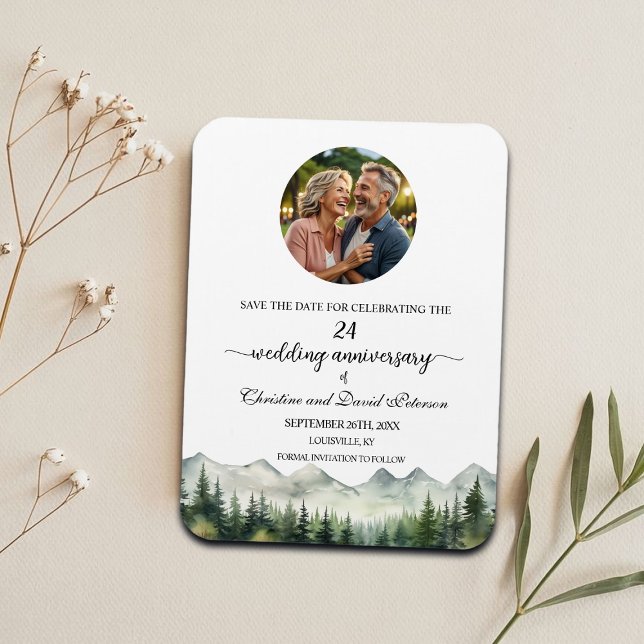 Mountain Pine 24 Wedding Anniversary Save the Date Magnet (Von Creator hochgeladen)