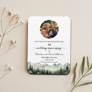 Mountain Pine 34 Hochzeitstag Save the Date Magnet