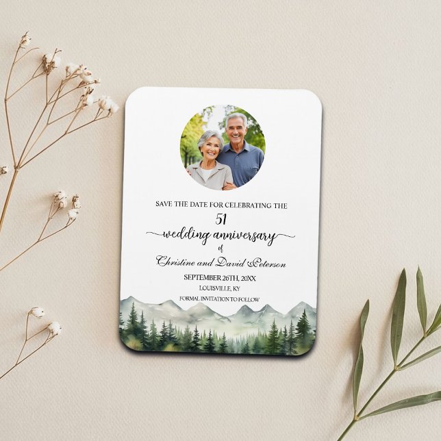 Mountain Pine 51 Wedding Anniversary Save the Date Magnet (Von Creator hochgeladen)