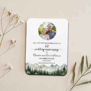 Mountain Pine 62 Hochzeit Jubiläum Save the Date Magnet