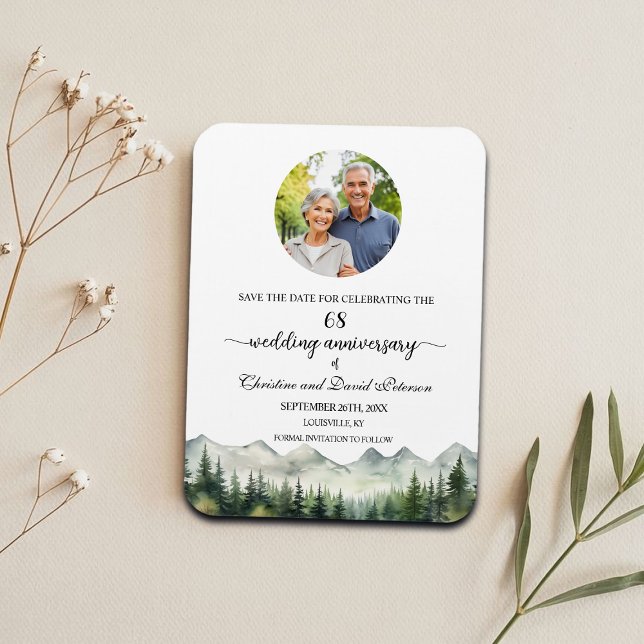 Mountain Pine 68 Wedding Anniversary Save the Date Magnet (Von Creator hochgeladen)