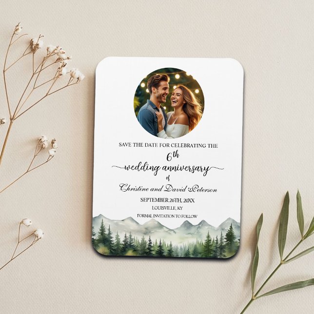 Mountain Pine 6 Wedding Anniversary Save the Date Magnet (Von Creator hochgeladen)