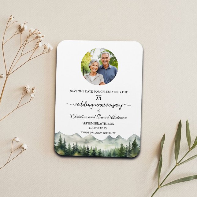 Mountain Pine 75 Wedding Anniversary Save the Date Magnet (Von Creator hochgeladen)