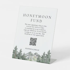 Mountain Pine Tree Wedding Honeymoon Fund Sockelschild