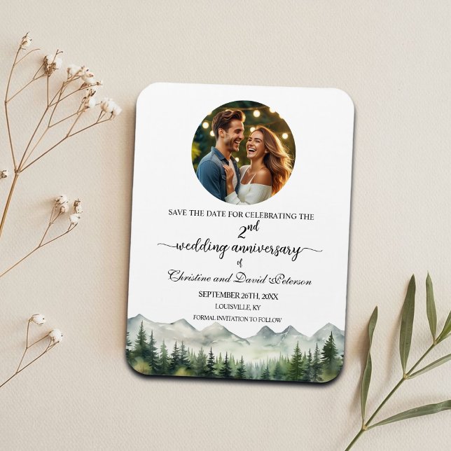 Mountain Pine Wedding Anniversary Save the Date Magnet (Von Creator hochgeladen)