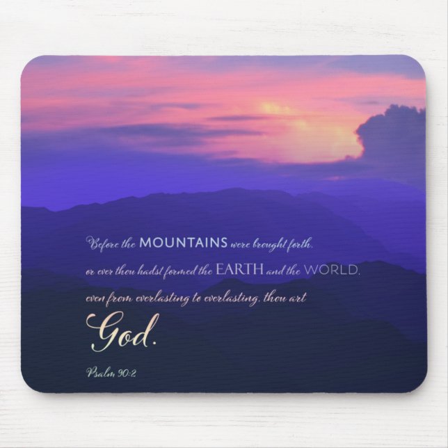 Mountain Pink Sunset Christlich Mousepad (Vorne)
