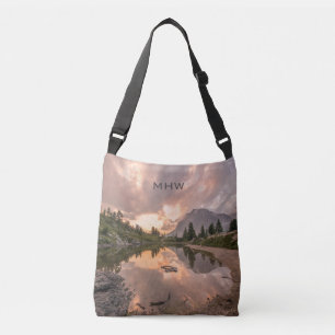 Mountain Pond kundenspezifische Monogramm-Taschen Tragetaschen Mit Langen Trägern
