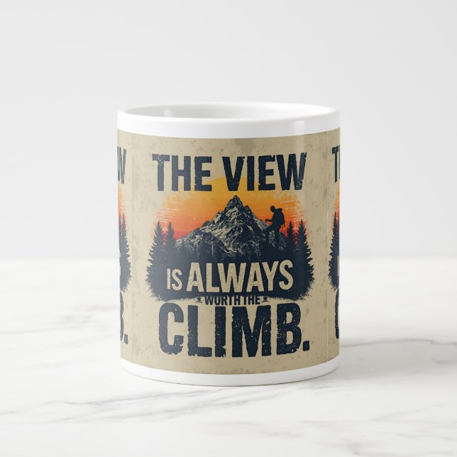 Mountain Quote Adventure Typography Mug Jumbo-Tasse (Vorderseite)