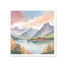 Mountain Range | Airy Nature Watercolor Landscape