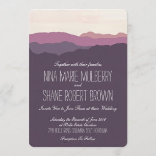 "Mountain Range" Faire-part de mariage 5 po x 7 po