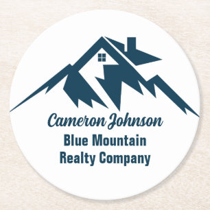 Mountain Real Anwesen Company Custom Marketing Runder Pappuntersetzer