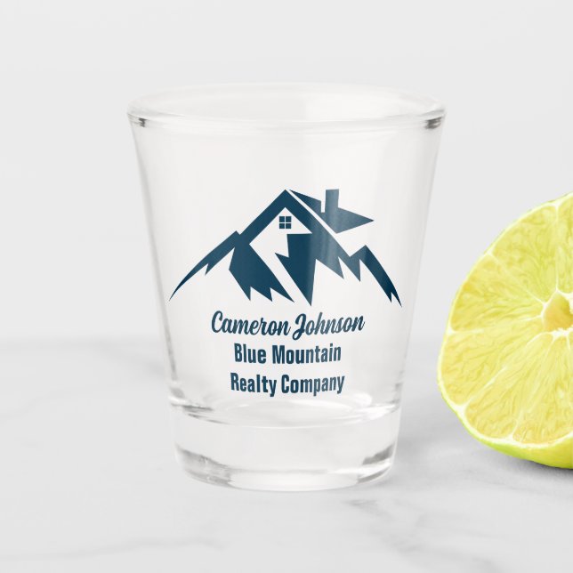 Mountain Real Anwesen Company Custom Marketing Schnapsglas (Vorderseite)