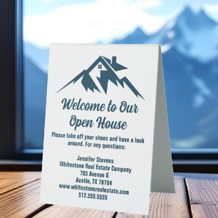 Mountain Real Anwesen Company Custom Open House Tischaufsteller