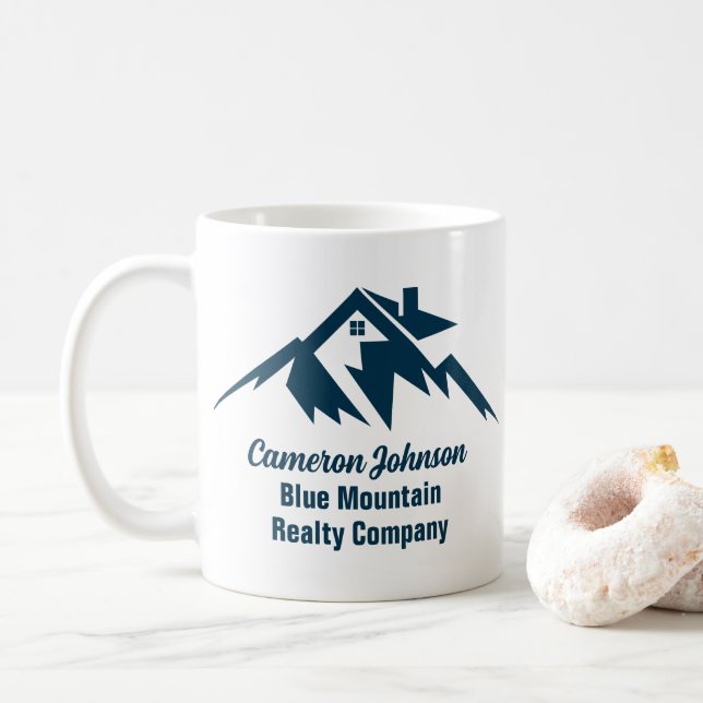 Mountain Real Anwesen Company Custom Realtor Kaffeetasse (Mit Donut)