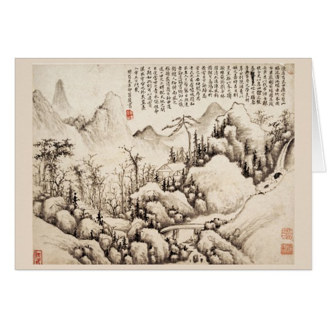 "Mountain Retreat" Chinesische Vintage Kunst von S (Vorderseite (Horizontal))