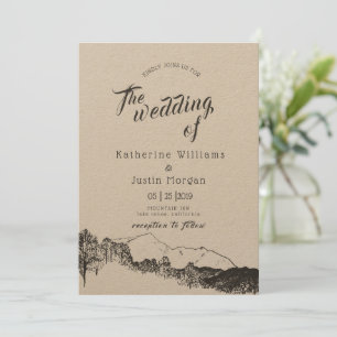 Mountain Retreat Rustic Faire-part de mariage