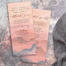 Mountain Rustic Sunset Watercolor Programme de mar