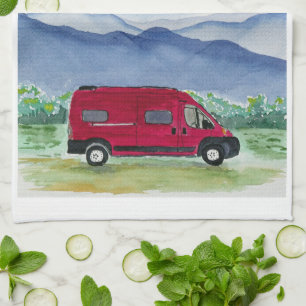 Mountain Scene Van Life Cuisine Serviette Van Roug