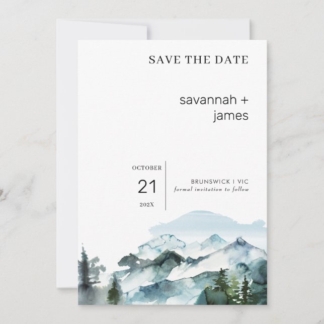 Mountain Scene Wedding Enregistrer La Carte Date (Devant)