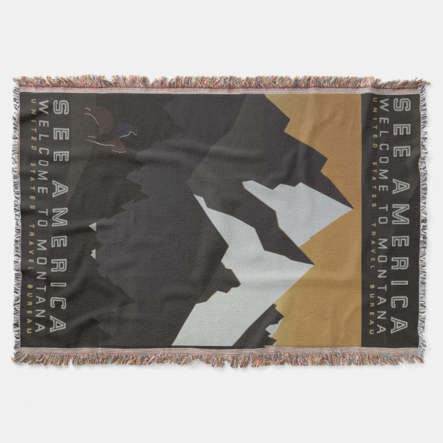 Mountain See America Cowboy Montana Muster Decke (Vorderseite)