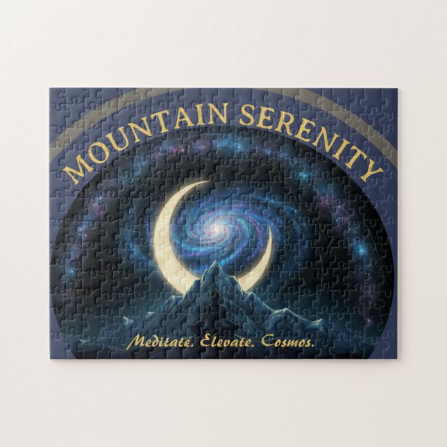 Mountain Serenity Cosmic Meditation, Crescent Moon (Horizontal)