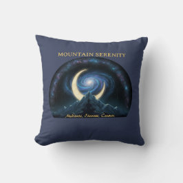 Mountain Serenity Cosmic Meditation. Crescent Moon Kissen