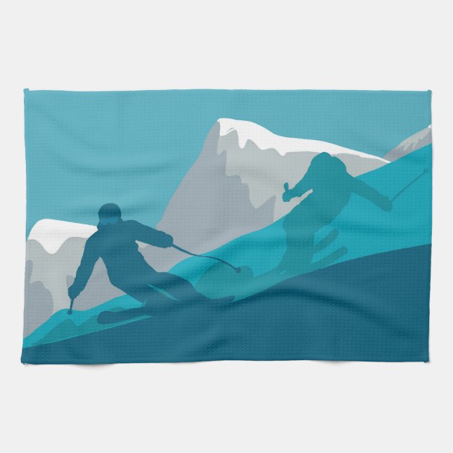 Mountain Ski Sport Geschirrtuch (Horizontal)