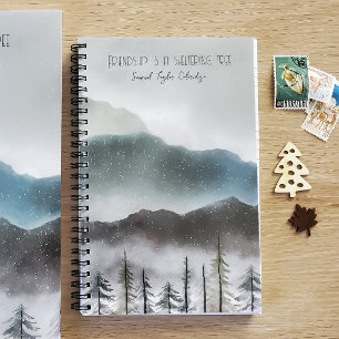 Mountain Snow & Tree Spiral Notebook   Freundschaf Notizbuch