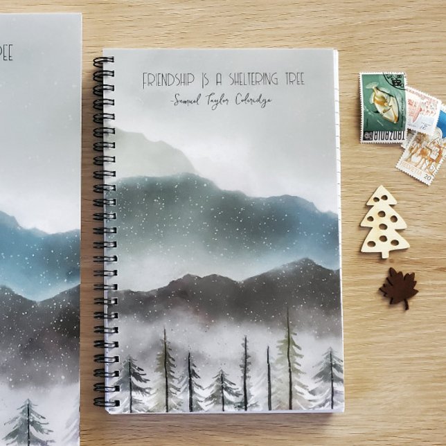 Mountain Snow & Tree Spiral Notebook | Freundschaf Notizbuch (Von Creator hochgeladen)
