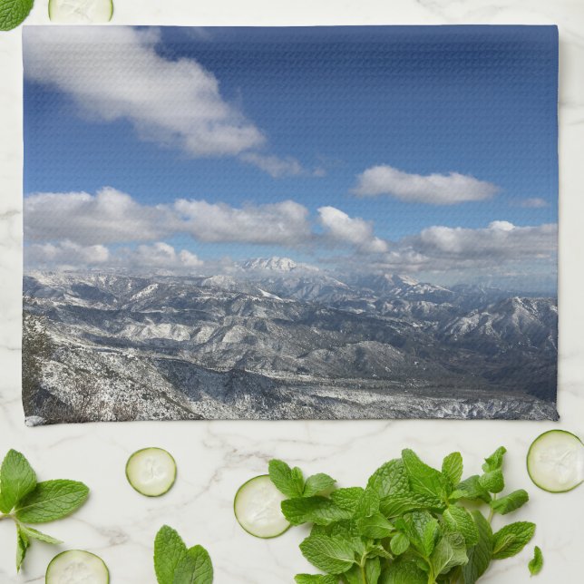 Mountain Snowscape Kitchtuch Geschirrtuch (Gefaltet)