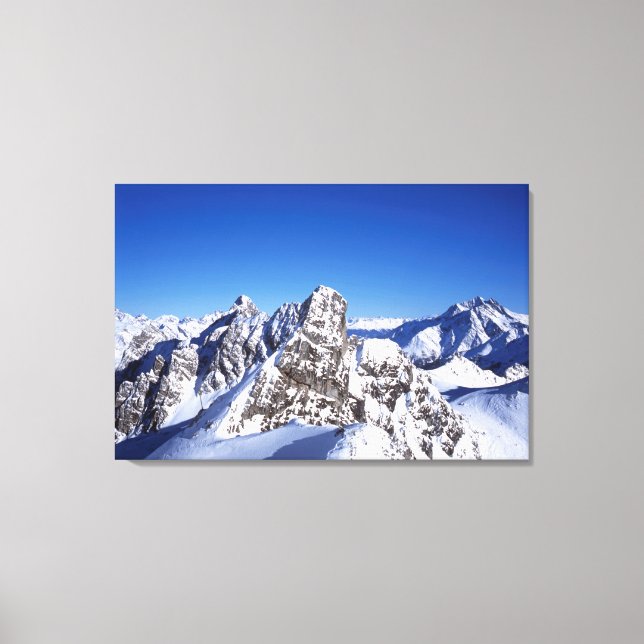Mountain St Anton Austria Ferienkarte Leinwanddruck (Vorderseite)