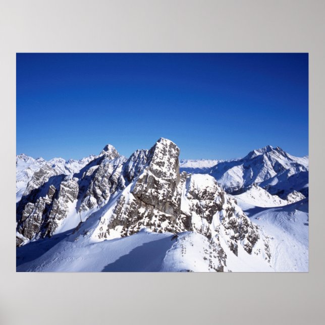 Mountain St Anton Austria Ferienkarte Poster (Vorne)
