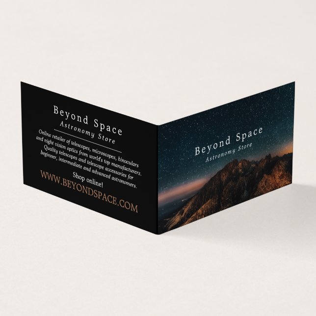 Mountain Stargazer, Astronomen, Astronomie Store Visitenkarten (Vorderseite)