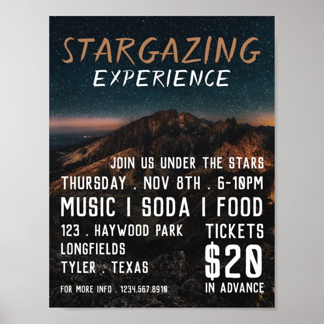 Mountain Stargazer, Planetarium Eventwerbung Poster (Vorne)