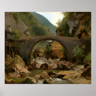 Mountain Stream - Théodore Rousseau Kunstvoll wand Poster