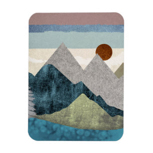 Mountain Striped Sky Magnet