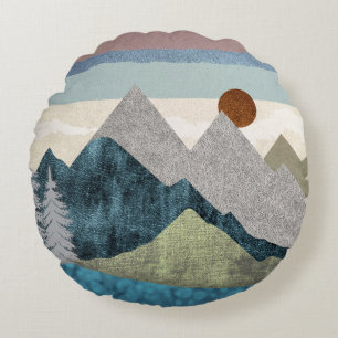 Mountain Striped Sky Throw Kissen