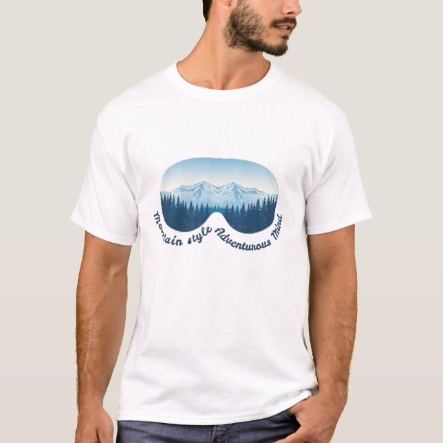 Mountain Style, Adventurous Mind: Ski Goggle T-Shirt (Vorderseite)