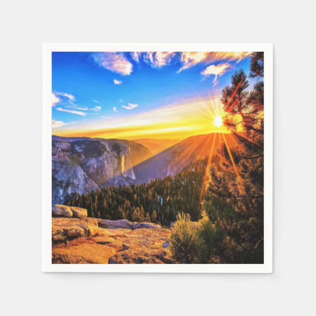 Mountain Sunrise Foto Serviette (Vorderseite)