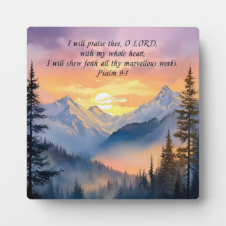Mountain Sunset Christlich Plaque Fotoplatte